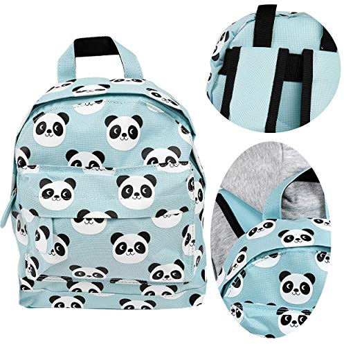 LS-Design Kinder-Rucksack Panda Bär Blau Weiß 20x28cm Kindergarten-Tasche Vorschule