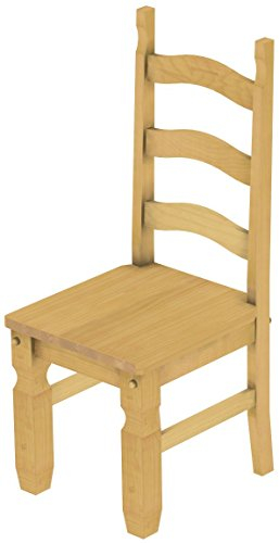 Holzstuhl Mexiko Eiche hell - Esszimmerstuhl Klassik Pinie Massivholz Echtholz - Variante & Farbe wählbar - Stuhl Holz Wohnzimmerstuhl Lehnenstuhl Lehne Küchenstuhl Landhaus Brasilmöbel