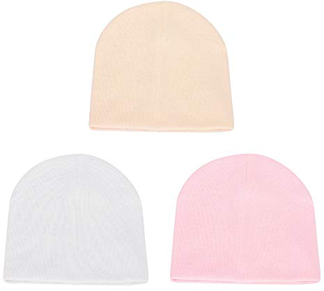 MK MATT KEELY - Cappellini per Neonati, in Cotone, 0-3 Mesi, Yellow + White + Pink