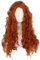 Linfairy Long Curly Orange Perücke Kostüm Halloween Cosplay -Perücke