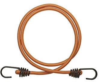 THIRARD - Tende Elastici in Gomma con Ganci - Set di 2 - Lattice - Per Ripostiglio, Campeggio, Bicicletta, Rimorchio - Ganci in Acciaio Doppio - 8 mm x 1.20 m - Arancione