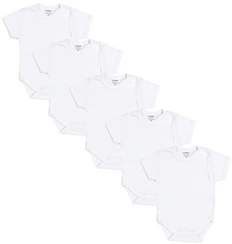 TupTam Baby Body Kurzarm Jungen – Wickelbody Kurzarm aus Baumwolle im 5er Set – OEKO-TEX Zertifiziert, Farbe: Farbenmix 5, Größe: 80
