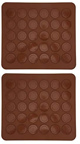 Fdit 2Pcs 30 Holes Macaron Silicone Baking Mat Mould Non-Stick Macaron Pad Oven Oven Baking Mat DIY Sheet Cake Molds