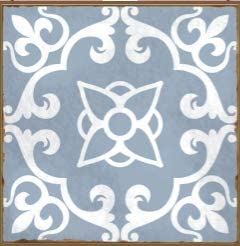 Blue tile stickers Victorian Morrocan Modern retro self adhesive wall art decor transfers- Bathroom backsplash kitchen splashbacks floral decals peel and stick (Blue 8, 6 inch) Pack of 10