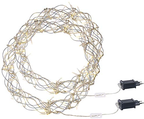 Lunartec Lichterkranz Weihnachten: 2er-Set LED-Lichterkränze für Fenster, Türen u.v.m., 90 warmweiße LEDs (Lichterkranz Fenster Weihnachten, Fensterdeko, Weihnachtsstern)