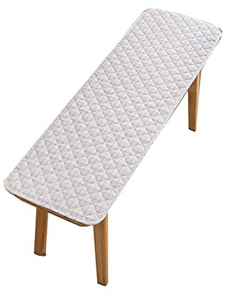 Schlichtes, kariertes Bankkissen, 100 x 30 cm, 2- oder 3-Sitzer-Bank-Matte, Terrassenmöbel, Küche, Esszimmer, Bank, drinnen und draußen, verschiedene Größen, Rosa, 35 x 120 cm