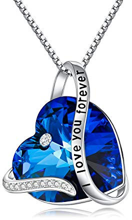 TOUPOP Sterling Silber Halsketten Für Frauen Herz Anhänger Schmuck Ich liebe dich Für immer Kristall Kette Für Frauen Oma Mama Geburtstagsgeschenke von Tochter Sohn Weihnachtsgeschenke