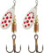 Mepps 2 cucchiai Aglia, decorati in argento, con puntini rossi, misura n. 2/4,5 g