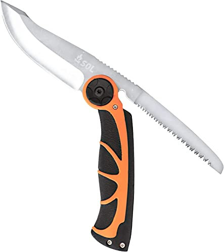 S.O.L. Survive Outdoors Longer SOL Pivot coltello e sega Stoke, Arancione