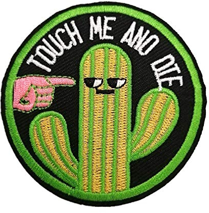 BPA Embroidered Patches Iron on or Sew on Patches for Clothing Jackets etc.-Touch Me and Die