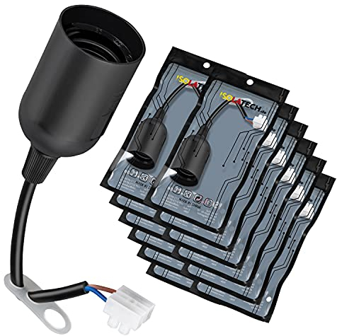 ISOLATECH 12pcs E27 noir plastique douille de rénovation douille de chantier (max.250V/4A) ampoules pour home plafond installation cuisine réfrigérateur salle de bain support encastrer