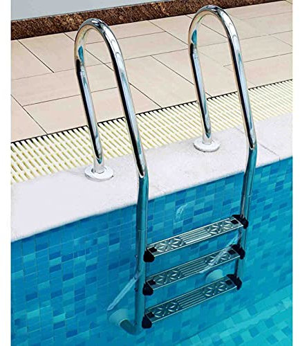 CGF- Piscinas Desmontables Escalera de 3 Pasos para Piscinas Interiores y Exteriores en el Suelo Barandilla de la Mano de Acero Inoxidable 304 de fácil Montaje