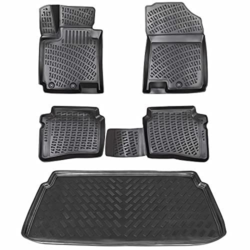 Design Gummimatten & Kofferraumwanne Set für Hyundai i20 (III) ab 2020 | Antirutsch mit hohem 5cm Rand