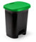 CABLEPELADO Cubo de basura plástico con pedal, Papelera con tapa, Libre de BPA, 45 cm alto x 38 cm ancho x 32 cm fondo, Capacidad 27 litros, Negro con tapa verde