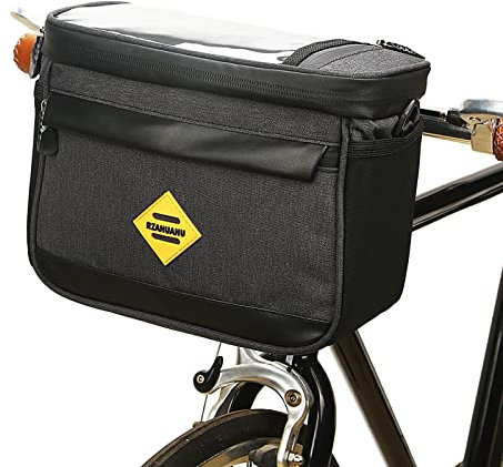Doorslay Bolsa Térmica para Bicicleta con Aislamiento Bolsa para Manillar de Bicicleta Resistente Al Agua Bolsa Frontal para Cesta de Bicicleta Alforja con Soporte para Teléfono de Bicicleta