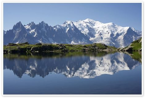 See mit Mont-Blanc-Massiv Poster 30 x 20 cm Landschaften Wanddeko