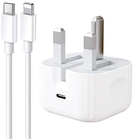 20W USB C Fast Charger Plug with Cable 1M for iPhone 14/14 Mini/ 14 Pro/ 14 Pro Max/ 13/12/ 11/ SE/ 8/7, Pad