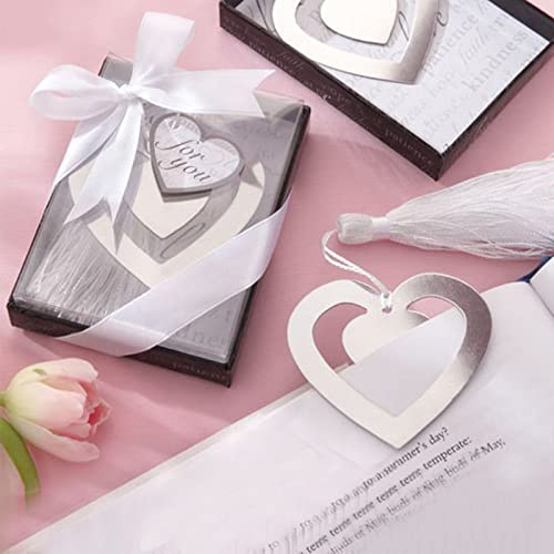 Lesezeichen Metall, 4 Stück Herz Lesezeichen mit Quasten Silber Lesezeichen für Damen Männer Kinder Leser Geschenk für Weihnachten Erntedankfest