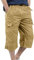 YAOBAOLE Cargo Hose Herren Dehnbund Cargo Hose Männer Bermuda Shorts Hose Capri Shorts Casual Army Shorts Camping Angeln Khaki 3XL