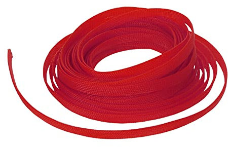 MOCNT 4mm Gaine Câble Tressée Extensible PET Manchon de Câble Fil Rangement Câble PET Cache Câble Souple Électriques Gestion Câble Flexible Protection Tube Tuyau Rouge 10 Mètres