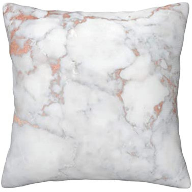 OCELIO White Marble Rose Gold Bedding Pillow Cover,Square Sofa Pillow Cushion Cover,for Sofa Bedroom Living Room Decoration,45.5 X 45.5 Cm20 X20