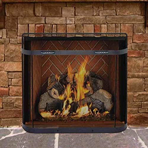 CAZARU Kamin-Bildschirme, Vintage-Eisen-Funkenschutz, 111,8 x 83,8 cm, Kamin-Bildschirm, Flache Kamin-Bildschirme, dekorativ