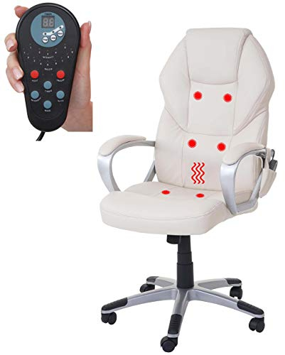 Mendler Massage-Bürostuhl HWC-A69AM, Drehstuhl Chefsessel, Heizfunktion Massagefunktion
