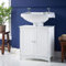 Drumm Meuble sous lavabo Salle de Bain avec 2 Portes sans lavabo, Meuble sous évier Housse Colonne lavabo Anti-humidité Blanc,60 * 30 * 60cm