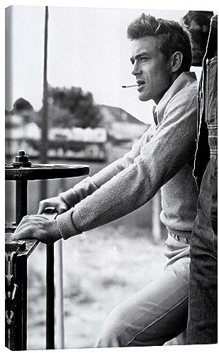 Posterlounge James Dean Leinwandbild von Celebrity Collection 20 x 30 cm Schwarz-Weiß Wandbilder Wanddeko