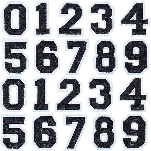 GORGECRAFT 50 Parche de Números para Planchar Color Negro 0-9 Parches para Coser Fieltro de Lana Bordado Apliques de Números Parches de Reparación de Tela Calcomanías para Ropa Camisetas Chaqueta