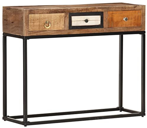 YUHI-HQYD Konsolentisch,Konsolenschränke,Büro-Schrank,Kabinett Konsole,Teeschränke,Buffet,TV-Schränke,Mehrzweck-Schränke,für Küche, Schlafzimmer, Büro,Golden 90x30x75 cm Altholz Massiv