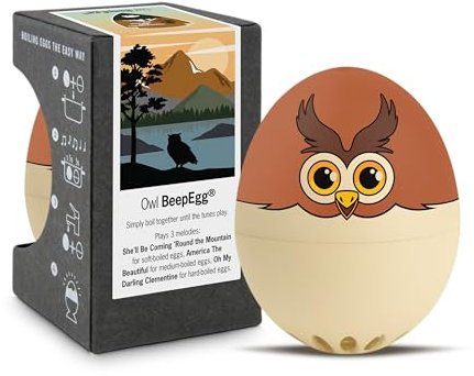 Eulen PiepEi - Singende Eieruhr zum Mitkochen - Eierkocher für 3 Härtegrade - Süße Eulen Geschenke - Lustiges Kochei - Musik Eggtimer – Brainstream