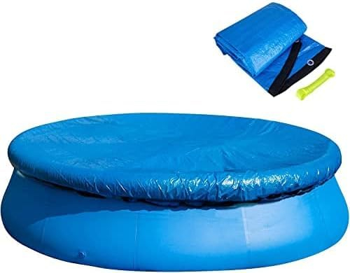 366CM Rund Pool Abdeckplane - Schwimmbad Poolabdeckung - Round Swimming Pool Cover,Abdeckplane Plane Schutzplane Winddicht Regenfest Staubdicht,Blau