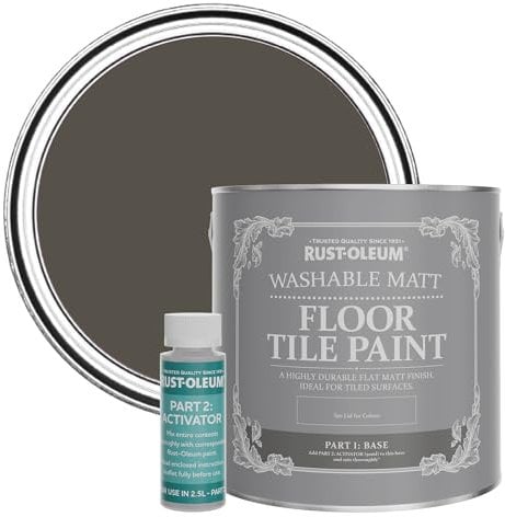 Rust-Oleum Brown Washable Matt Floor Tile Paint, Matt Finish - Fallow 2.5L