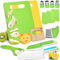 SWVIODMT Kindermesser 17-teiliges Kinder Küchenmesser Set mit Schneidebrett, Wellenschneider, Schäler, Obstmesser und Gemüsemesser, Kinder Geschenk Montessori Spielzeug Messer ab 3 4 5 6 Jahre