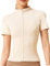 Sukany Women's Zip Up Gym Running Jacket Lightweight Workout Sports Track Yoga Short Sleeves Fitted Crop Athletic Jacket White S