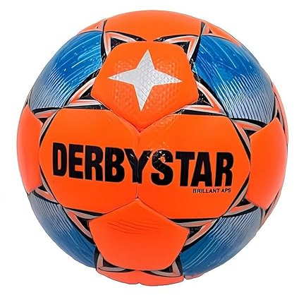 Derbystar Bundesliga-Spielball 2022/23, FIFA Quality PRO, handgenäht, 32 Panels, PU-Mikrofaser, Naturlatex-Blase, Orange