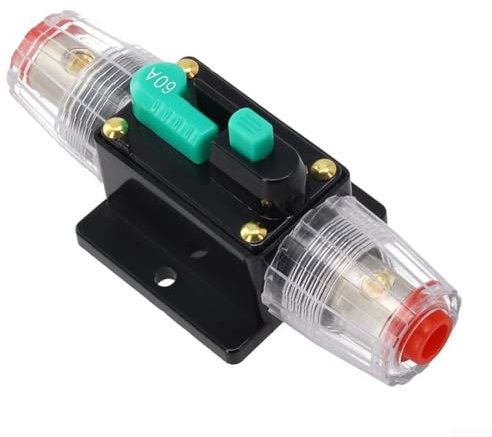 HEBEOT Disjoncteur Fusible Réinitialisation pour Voiture Bateau 10A - 100A AMP Disjoncteur Fusible Réinitialisation 12V - 48V DC Voiture Bateau Voiture Étanche(60A)