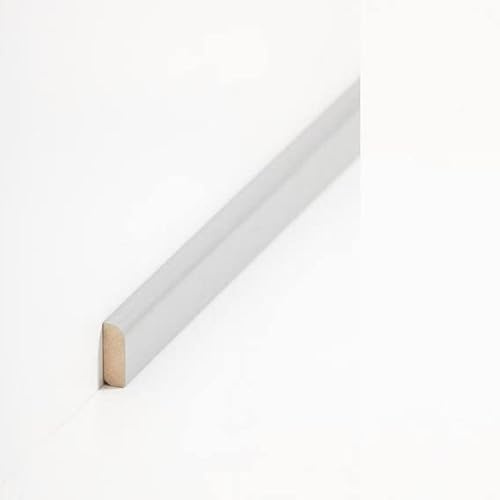 Abdeckleiste Massivholz 8 x 22 x 2000 mm Massivholz Grau zum Kleben, Clipsen, Schrauben & Nageln Sockelleiste by PROVISTON 10 Meter | 5 Stück