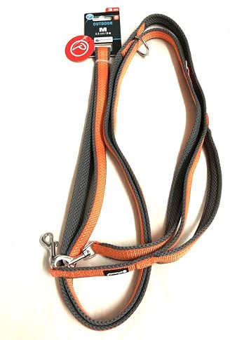 Petlando Outdoor-Führleine orange 3 m mit Sicherheitsgriff und reflektierenden Streifen M (3 m / 2,5 cm)