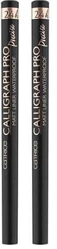 Catrice Calligraph Pro Precise 24h Matt Liner Waterproof, Eyeliner, Nr. 010, Schwarz, langanhaltend, definierend, vegan, wasserfest, ohne Mikroplastikpartikel, ohne Parfüm, 2er Pack (1.2ml)