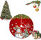 Weihnachtsbaum Decke, 120cm Dunkelrot Weihnachtsbaum Rock Matte, Christbaumständer Teppich mit Schneemann & Schneeflocke, Weihnachtsbaumständerhüllen, Runde Weihnachtsbaumdecke für Weihnachtsbaum Deko