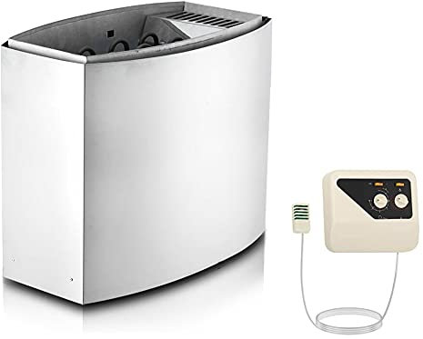 Stufa elettrica Stufa per Sauna da 30 a 110 ° C incl. Controllo Timer Protezione surriscaldamento Stufa Sauna 220V Controllo Interno Integrato (4.5kw)