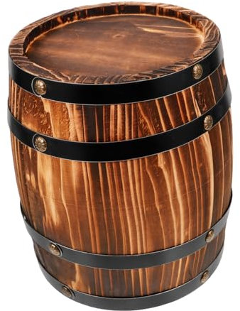 MAGICLULU Holzfass Klein Edelholz Weinfass Deko Miniatur Vintage Stil Barrel Modell Für Party Dekoration Antikes Design Ideal Für Whiskey Und Weinliebhaber