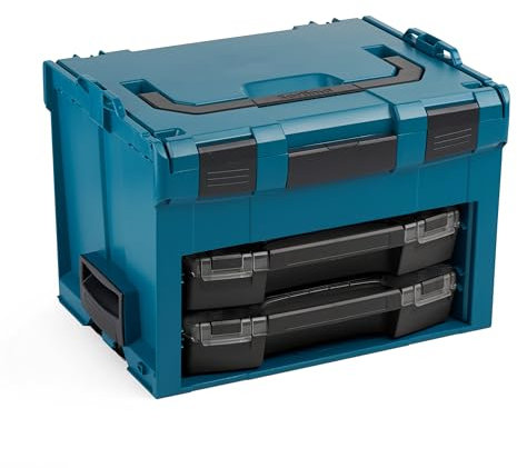 L-BOXX Sortimo Werkzeugkoffer-Set LS-Boxx 306 grün bestückt mit 2 i-Boxx 72 Schwarz mit transparentem Deckel