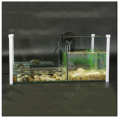 CJHFR472SG Terrarium Aquarium-Mix-Trenntank for Schildkröten, Fisch-Mischtank, Zuchttank, transparentes Glas, quadratisches Aquarium-Tank Insekten Schildkröten