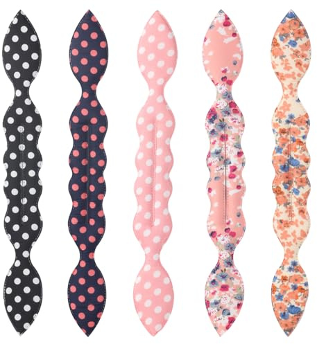 SYEYCW 5 Pcs French Twist Hair Bun Maker, Polka Dot Bun Makers for Hair, French Braiding Tool, Reusable Lazy Hair Curlers Bun Making, Flexible Quick Hairstyle Accessories for Women Girls, 2 Colors