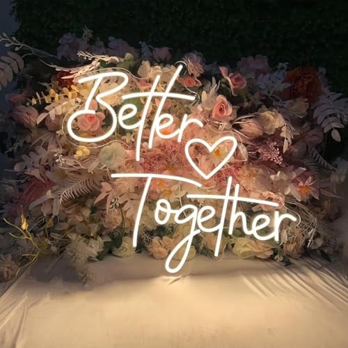Better Together LED Neon Zeichen Transparent Acryl Licht Dekor für Hochzeit Geburtstag Party Wand Home Schlafzimmer Raum Kunst Dekoration mit USB Licht Modulator 5V