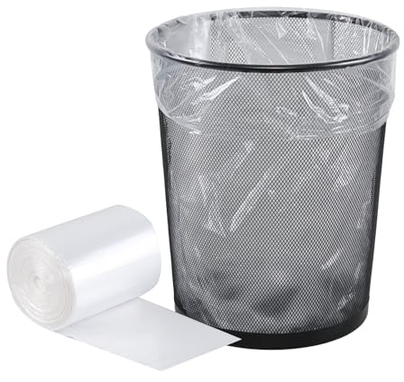 Farmoon 20 Litres Trash Bin Liners, Clear Garbage Bags, 1 Roll/100 Counts