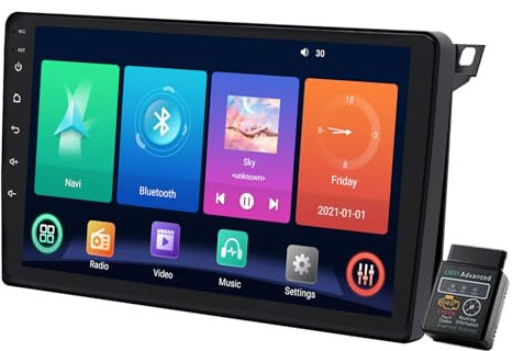 Stereo inalámbrico Android 14 para SAAB 9-3 2007-2011 con Carplay, GPS Navi, DAB+ y Bluetooth (4 GB RAM + 64 GB ROM)